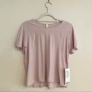 🍋 Lululemon Outrun the Heat SS Porcelain Pink